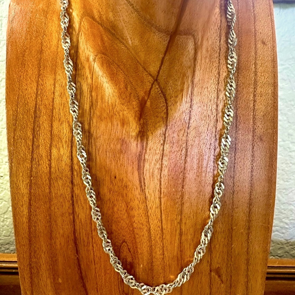 Elegant Silver Twisted Chain Necklace nwot
